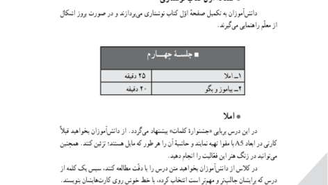 کتاب راهنمای معلم فارسی سوم دبستان PDF